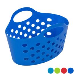 36 pieces Basket Soft Plastic Dual Handle 4 Asst Colors 12 X 6.5 X 7.5 Counter Display #227103 - Baskets