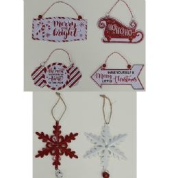 36 pieces Ornament Metal With Wood Beads Or Bell 6ast Xmas Header Card - Christmas Ornament