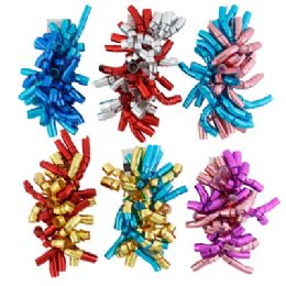 24 of Gift Bow 2pk Curly 2pk 6ast Color Combos Party Backer Card