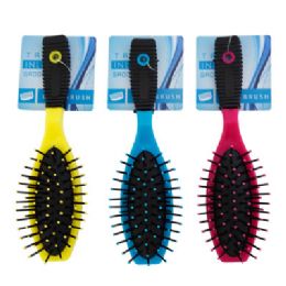 72 pieces Hair Brush W/grip Handle 3ast 6.85in Blue/pink/yellow Hba ht - Hair Brushes & Combs