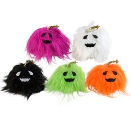 15 Bulk Monster Furry Pumpkin 5ast Colors 5"hx6"w Hlwn Ht Equally Assorted