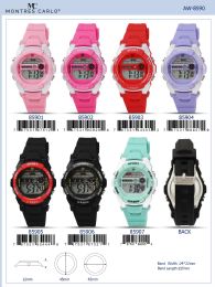 12 Wholesale Digital Watch - 85907 assorted colors