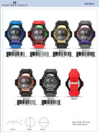 12 Wholesale Digital Watch - 86411 assorted colors
