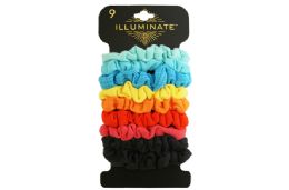 24 Bulk Hair Scrunchies 9 Pack Assorted Colors