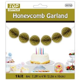 12 Pieces Honeycomb Garland Gold - Party Accessory Sets