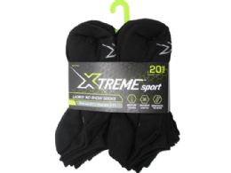 6 Bulk Xtreme Sport 20 Pack Ladies No Show Socks In Black Size 9-11