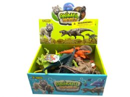 60 Bulk Assorted Dinosaur Figurine Countertop Display