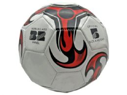 12 Bulk Size 5 Soccer Ball With Red Flame Design