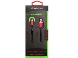72 pieces Acellories 10 Foot Micro Usb Cable In Red - Cables and Wires