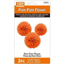 12 Bulk 3pc Pompom Flower 8" 12" 16"