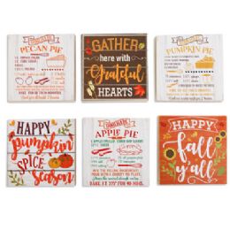 24 Wholesale Harvest Mdf Boxed Sentiments 6ast 5.91in Mdf Hanging/table Comply/label
