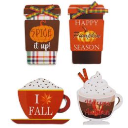 24 of Harvest Tabletop Mdf 4ast Coffee Designs 6-7in Mdf Comply/label