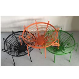 24 Bulk Spider Web Basket W/legs Plastic 3ast Colors 11.625 X 3.125in Halloween Hangtag