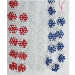 24 pieces Garland Snowflake Felt 5ft 3ast Colors/christmas Header - Christmas Decorations