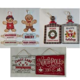 24 Bulk Christmas Wall Decor Signs Mdf 6ast Mdf Comply/label