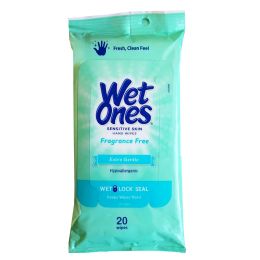 10 Wholesale Wet Ones Sensitive Skin Hand Wipes- Extra Gentle 20 count