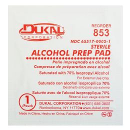 200 pieces Dukal Alcohol Prep Pad - Hygiene Gear