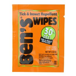 12 Wholesale Bens Tick & Insect Repellent Wipes
