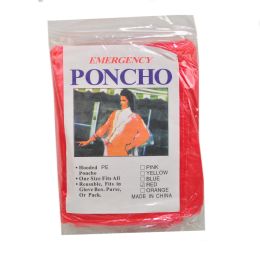 200 Wholesale Generic Emergency Poncho - Red