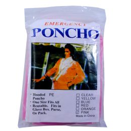200 Bulk Generic Emergency Poncho - Pink