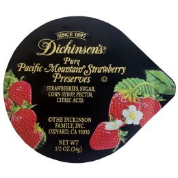 200 Wholesale Dickinsons Pure Pacific Mountain Strawberry Preserves Cup