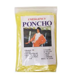 200 Wholesale Generic Emergency Poncho - Yellow
