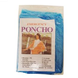 200 Wholesale Generic Emergency Poncho - Blue