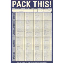 60 pieces Pack This! Travel Reminder Sheet - Personal Care Items