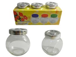 24 Bulk 3pc Glass Storage Jars