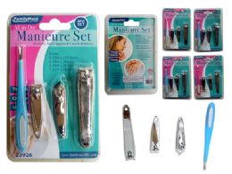 144 Pieces 4pc Manicure Set Nail Clippers And Cuticle Pusher - Manicure and Pedicure Items