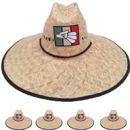 24 Bulk Wide Brim Raffia Straw Light Weight Hecho En Mexico Man Sun Hat