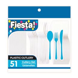 48 of 51ct White Combo Cutlery