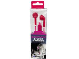12 pieces Premier Wireless Bluetooth Earbuds With Mic In Pink - Headphones and Earbuds