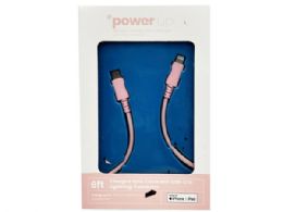 12 Bulk Power Up 6 Ft Pink UsB-C To Lightning Charge And Sync Cable