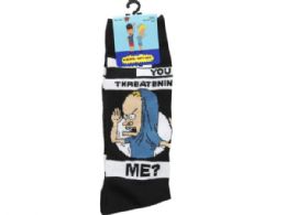 48 Wholesale 1 Pack Beavis And Butthead Mens Crew Socks In Sizes 10-13