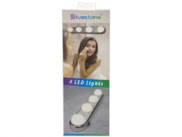 12 pieces Bluestone Lit Home 4 Led Bulb Silver Vanity Light Strip - Lightbulbs