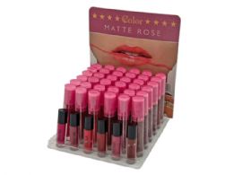 144 Bulk Ccolor Cosmetics Rose Matte Liquid Lipsticks In Countertop D