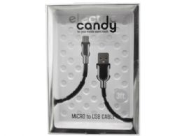 84 pieces Electric Candy 3 Foot Micro Usb Cable In Black - Cables and Wires