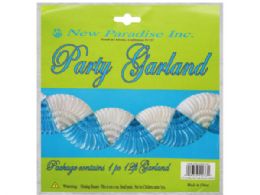 156 pieces 12 Foot Double Fan Garland In Blue And White - Hanging Decorations & Cut Out