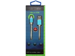 60 pieces Acellories 6 Foot Micro Usb Cable In Blue - Cables and Wires