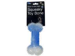 24 Wholesale Glow In The Dark Squeaky Toy Bone