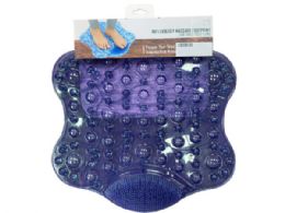 12 pieces Soothe By Apana Reflexology Foot Massaging Mat With Foot Scrubber In Blue - Back Scratchers and Massagers