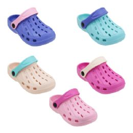 60 Pairs Girl's Two Tone Clog Assorted - Girls Shoes
