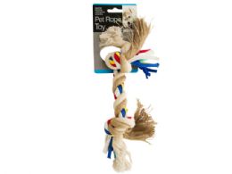 48 Bulk Medium Colorful Knotted Pet Rope Toy