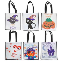 48 pieces Trick Or Treat Bag 6ast Designs W/laser Ground 12 X 2.75 X 13in/hlwn ht - Halloween