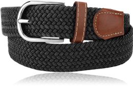 24 Pieces Elastic Stretch Belt Black - Mens Belts