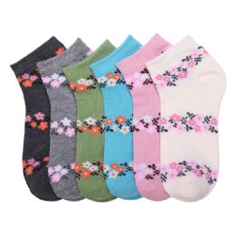 432 Pairs Girls Printed Casual Spandex Ankle Socks Size 6-8 - Girls Ankle Sock