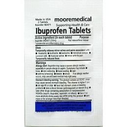 200 Packs Moore Brand Ibuprofen Tablets 200mg - Pain and Allergy Relief
