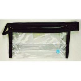 250 Wholesale Bag, Vinyl, top zipper w/ hang loop, 6x4x1.5- black