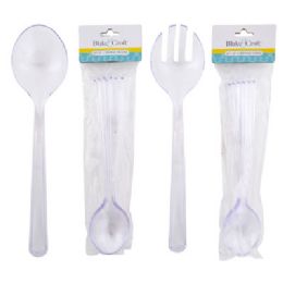 72 of Serving Spoons/forks Plastics/4 Clear 10in Kitchen Pbh